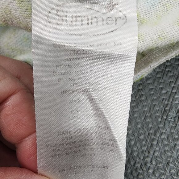 Summer Changing Pad Cover Geometric Green Blue White Soft Fuzzy Infant Baby - Picture 5 of 5